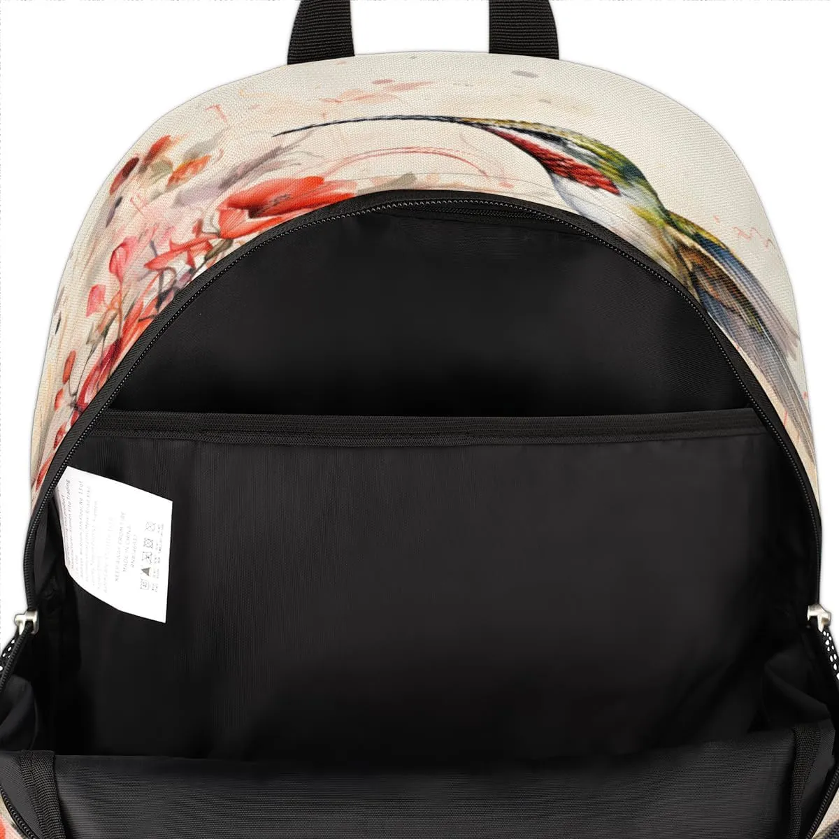 Retro Hummingbird Flower Backpacks for Women Men Travel Laptop Backpack Waterproof Bookbag Backpack with Laptop Compartment & Multiple Pockets Traveling Back Pack Casual Daypack
