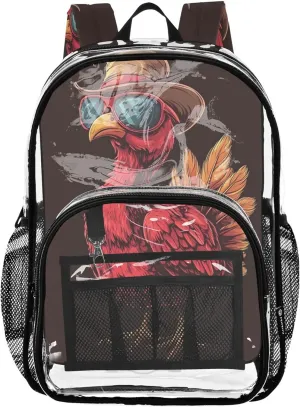 Retro Turkey Sunglasses Brown Kids Backpacks, Large Clear Bag, Backpack Bag