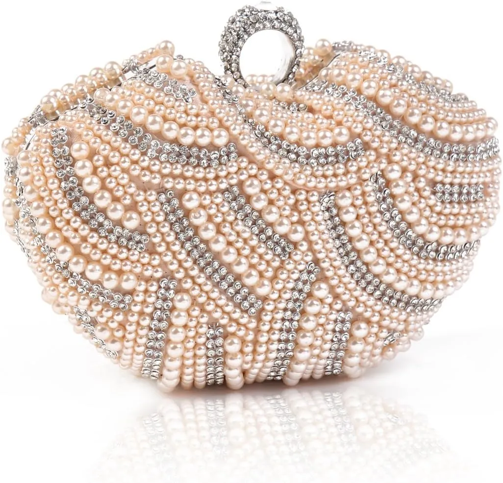 Rhinestone Perle Mini Evening Bags Womens Clutches Sequin-Embellished Party Clutch Purse