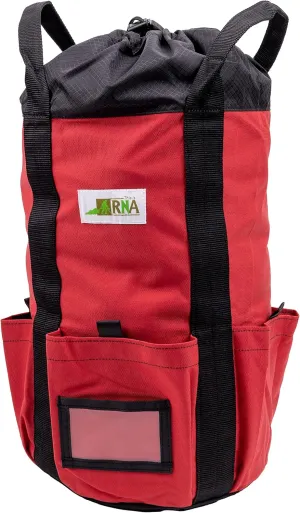 Rock N Rescue Arbor Rope Storage Bag - Rock and Tree Climbing Equipment, Arborist Gear, Bucket Style Backpack, Waterproof Nylon Material, Red, 200'