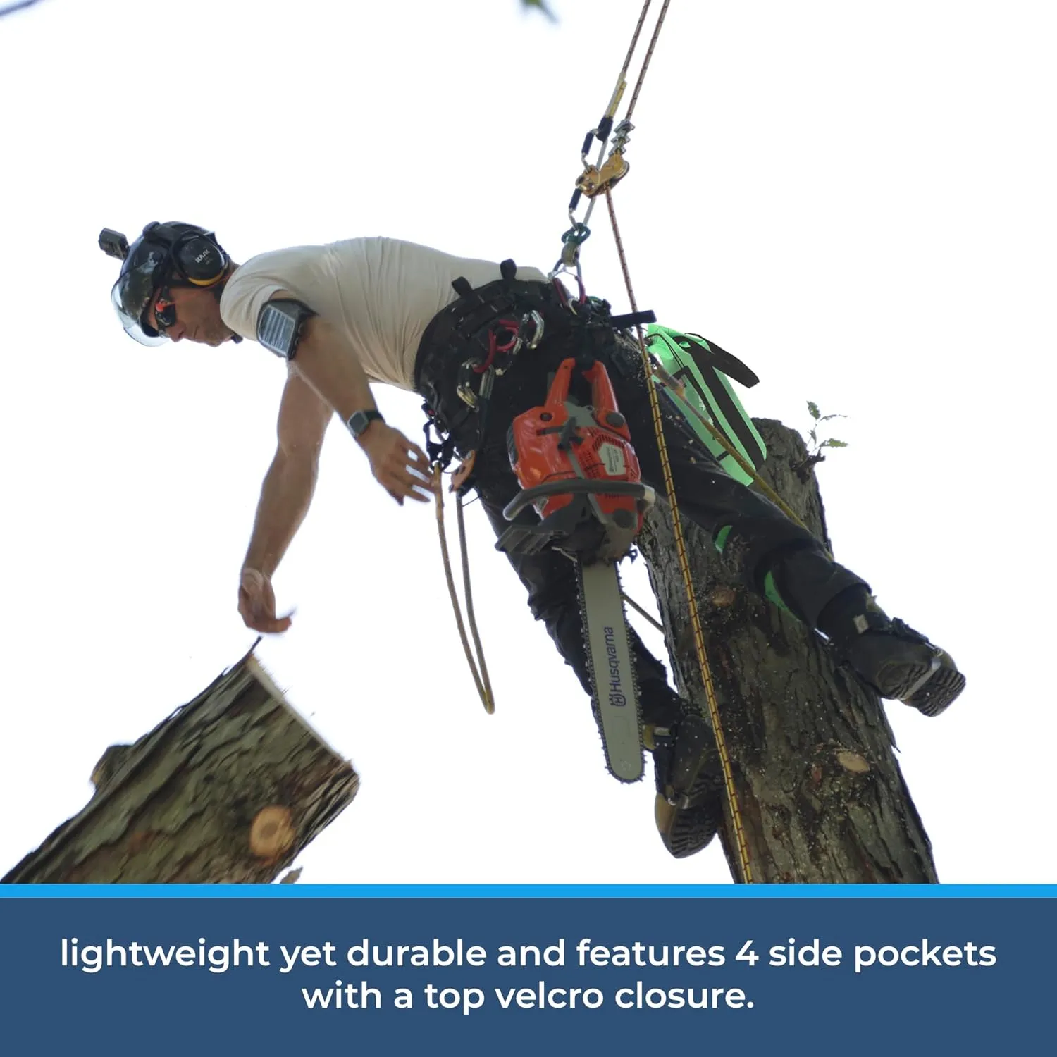 Rock N Rescue Arbor Rope Storage Bag - Rock and Tree Climbing Equipment, Arborist Gear, Bucket Style Backpack, Waterproof Nylon Material, Red, 200'