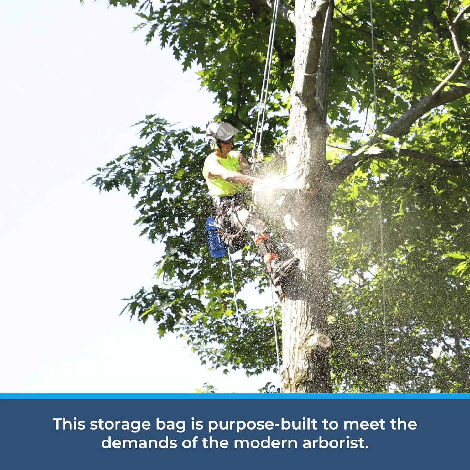 Rock-N-Rescue Arbor Rope Storage Bag - Rock and Tree Climbing Equipment, Arborist Gear, Bucket Style Backpack, Waterproof Nylon Material, Yellow, 200'