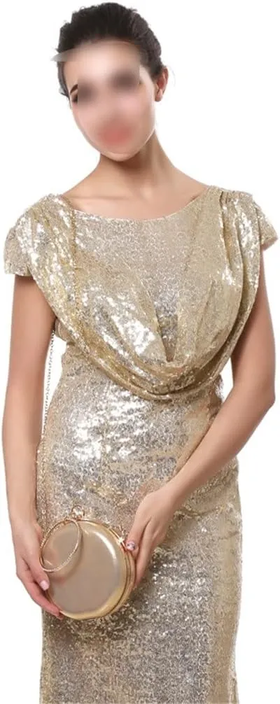 Round Shaped Women Evening Bags Diamonds Day Clutches Chain Shoulder Bags(E)