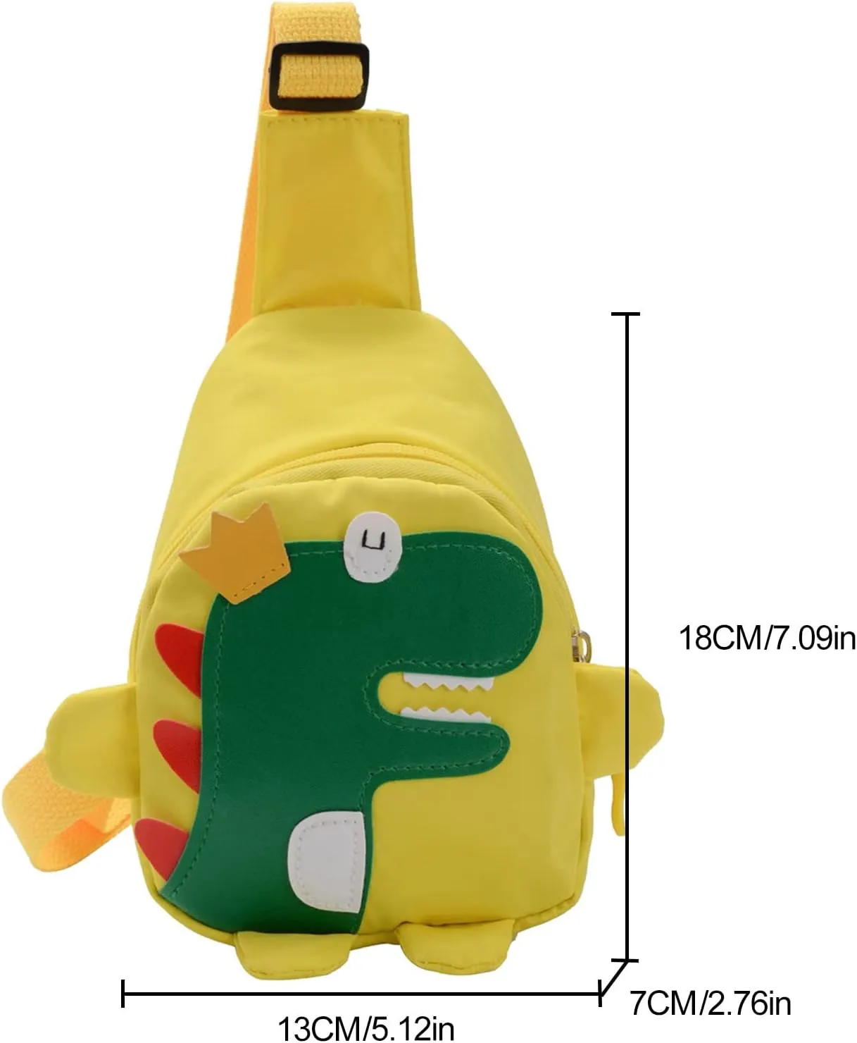 s And Boys Childrens Fashion Cartoon Dinosaur Chest Bags Nylon Adjustable Lightweight Messenger Bags (One Size)