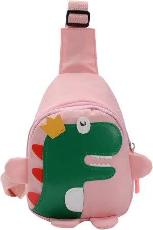s And Boys Childrens Fashion Cartoon Dinosaur Chest Bags Nylon Adjustable Lightweight Messenger Bags (One Size)