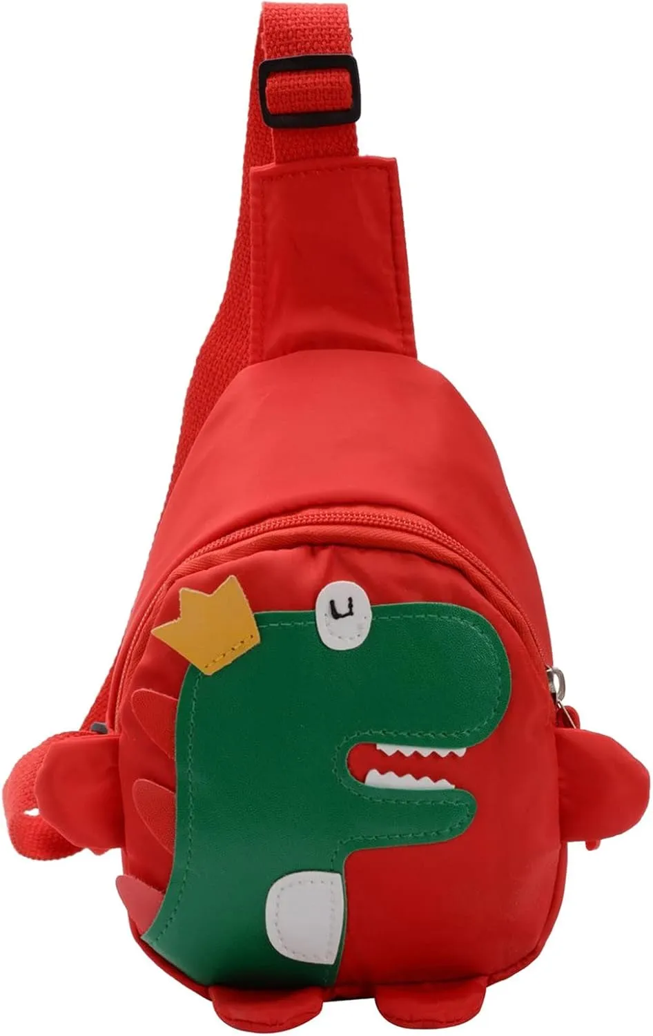 s And Boys Childrens Fashion Cartoon Dinosaur Chest Bags Nylon Adjustable Lightweight Messenger Bags (Red, One Size)