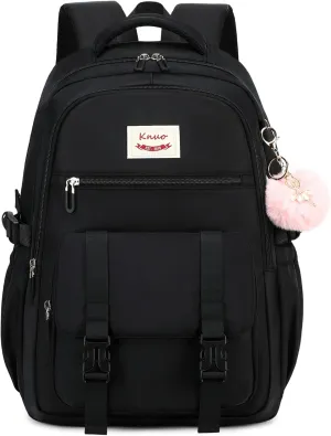 School Backpack for Teen Girls College Backpacks for Women Students Bookbag Large 15.6 Inch Laptop Bags Kids Kindergarten Elementary Middle School Bag Anti Theft Daypack Sport Travel Back Pack Black