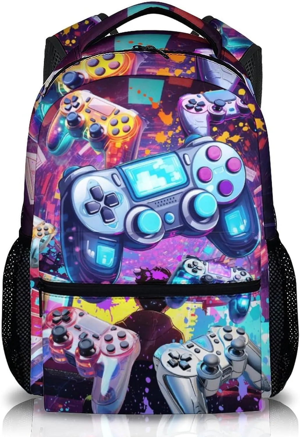 School Backpacks for Kids, Gamer Backpacks for Students Boys 5-7, 17 Inch with Shoulder Daypack School Bag, Large Capacity Gaming Bookbags for Preschool Elementary Hiking