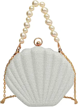Sequin Small Bag Women's Bag New Simple Crossbody Bags Korean Pearl Chain Shoulder Bag Mens Purses Or (One Size)