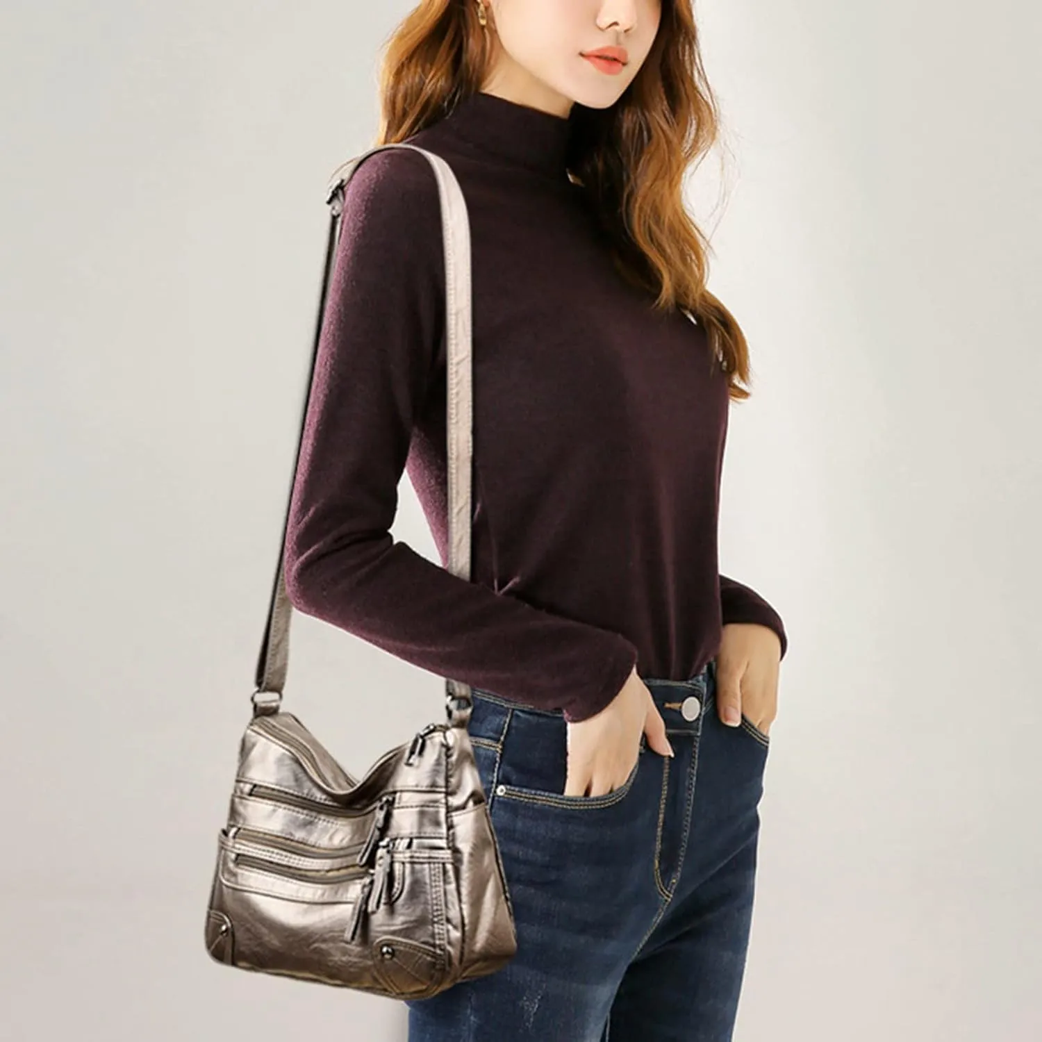 Shopper Handbag Travel Purse Women Soft Leather Shoulder Bags Layer Classic Crossbody Bag Luxury Designer Handbag
