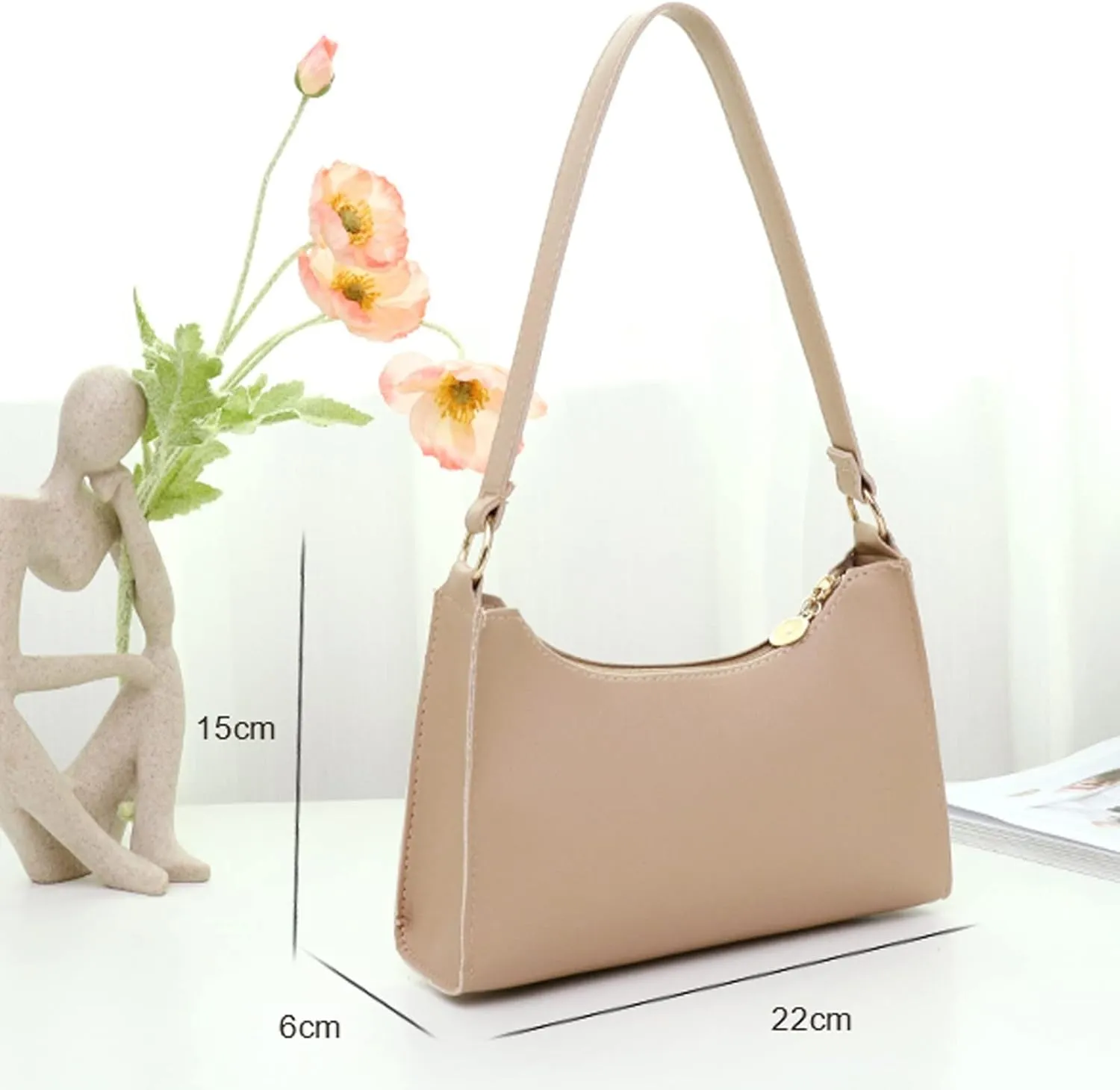 Shoulder Bag 20, Blush Crossbody Bags for Women, Medium Size Shoulder Handbags, Satchel Purse with Multi Zipper Pocket