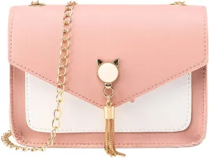 Shoulder Bag Messenger Cover Small Phone Bag Women Fringe Mobile Cat Bags Shoulder Bags for School (One Size)