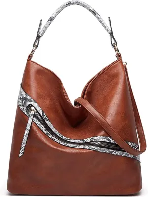 Shoulder Bags Winter Women Handbags Female Bucket Shoulder Bags for Travel Weekend Feminine Leather Large Messenger Bag(Brown)
