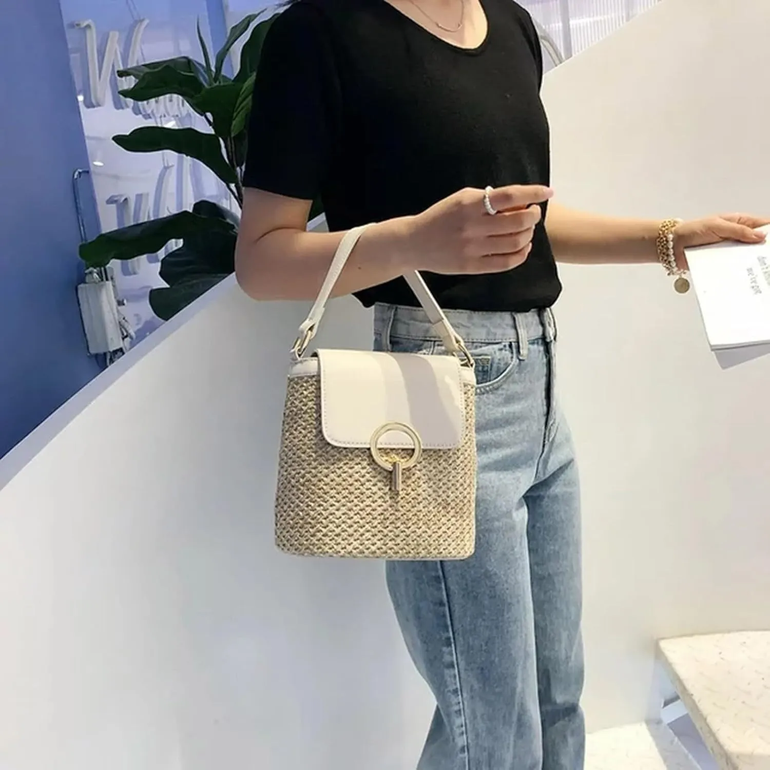 Shoulder Purses Ladies Bucket Handbags Summer Beach Shoulder Bags