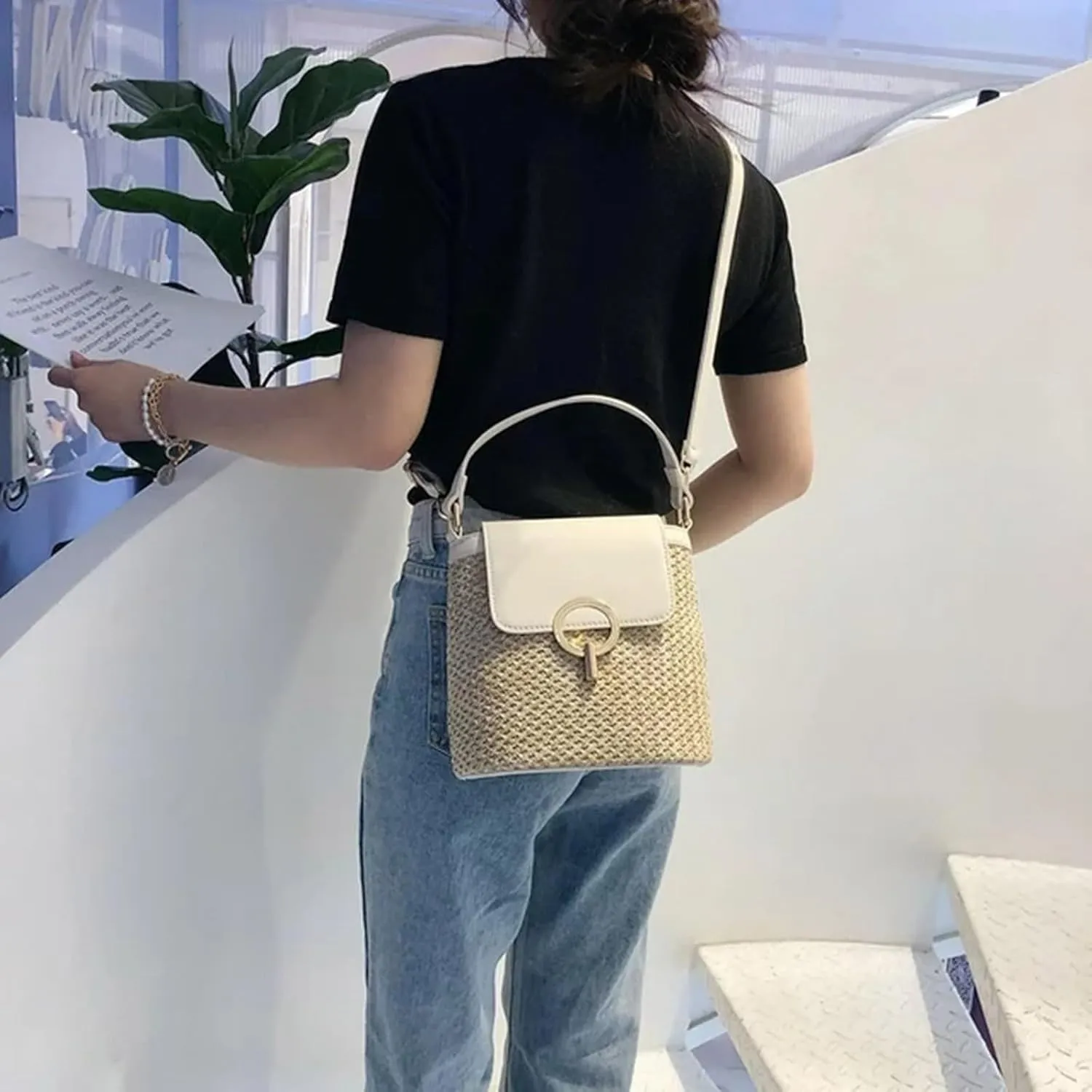 Shoulder Purses Ladies Bucket Handbags Summer Beach Shoulder Bags