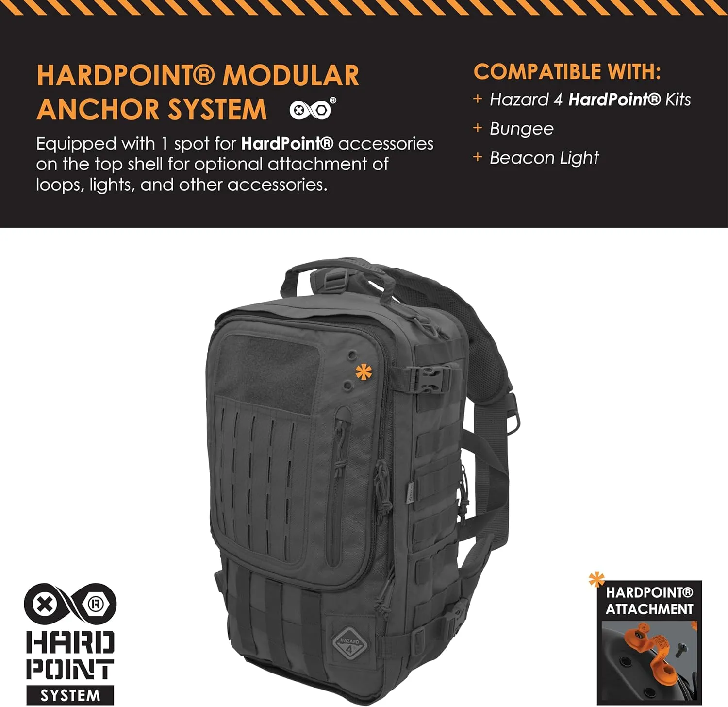 Sidewinder(TM) Full-Sized Laptop Sling Pack by Hazard 4(R) - Black