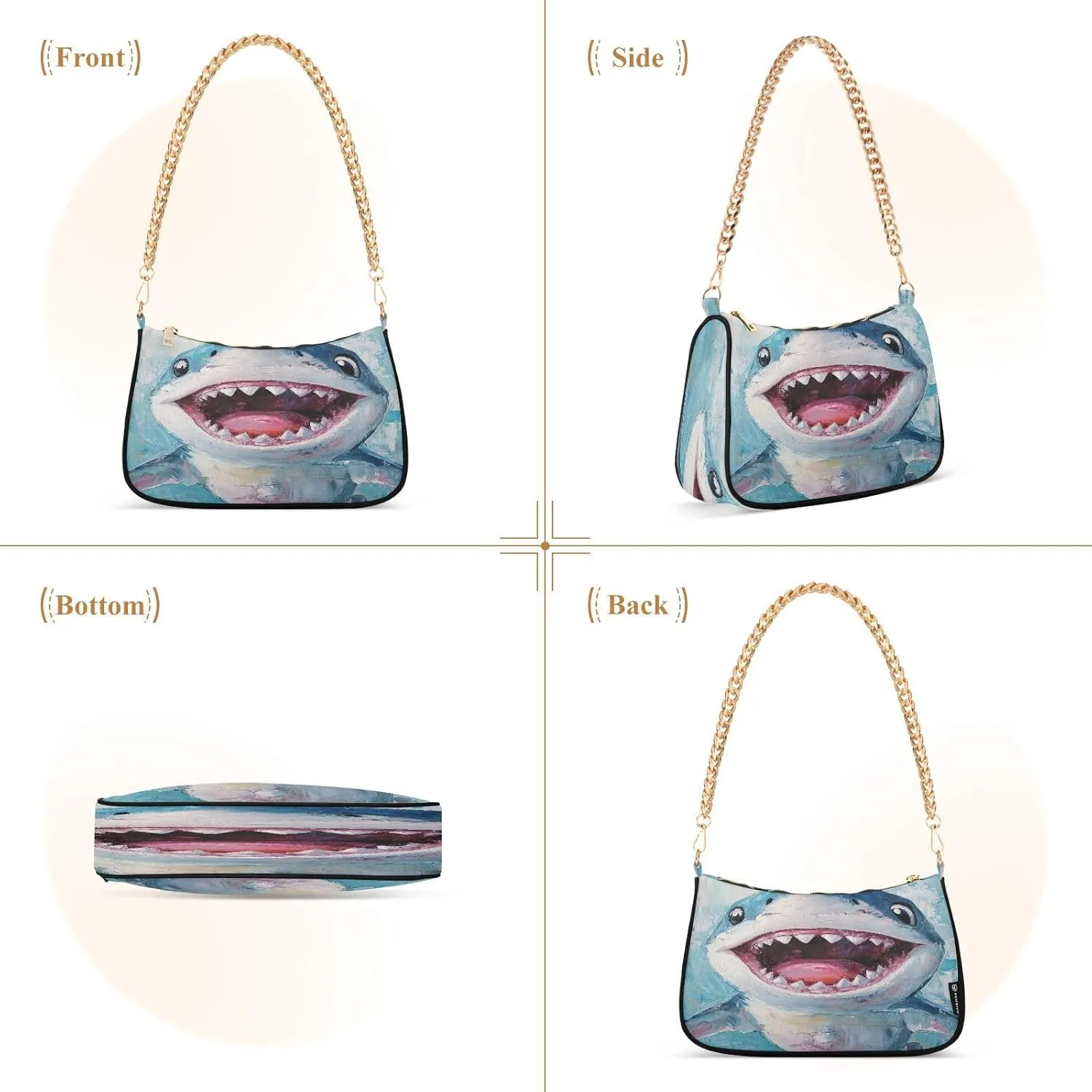 Simple Pink White Striped Women Hand Bag, Womens Shoulder Bags Crossbody