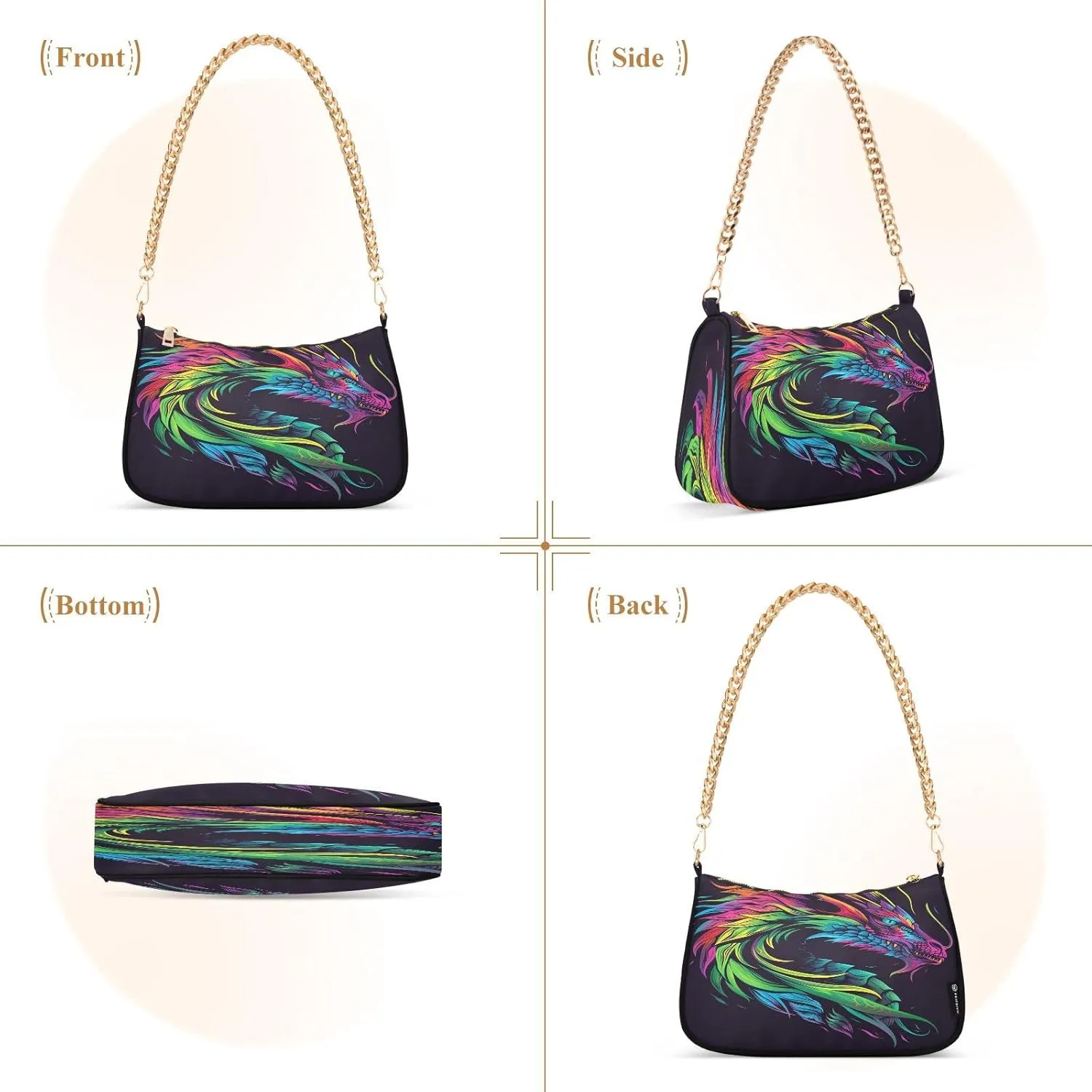 Simple Pink White Striped Women Hand Bag, Womens Shoulder Bags Crossbody