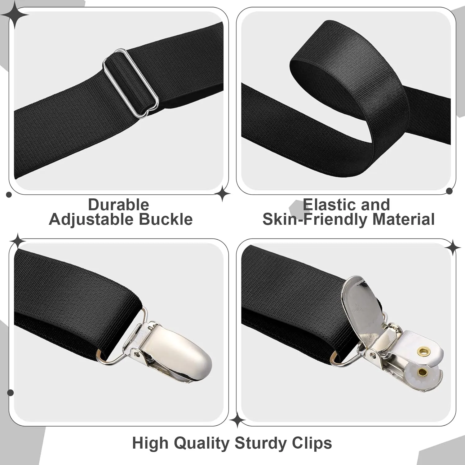 Sintege Hidden Suspenders for Women Pants Under Clothes 1" Width Thin X Back Ladies Suspenders for Jeans Undergarment