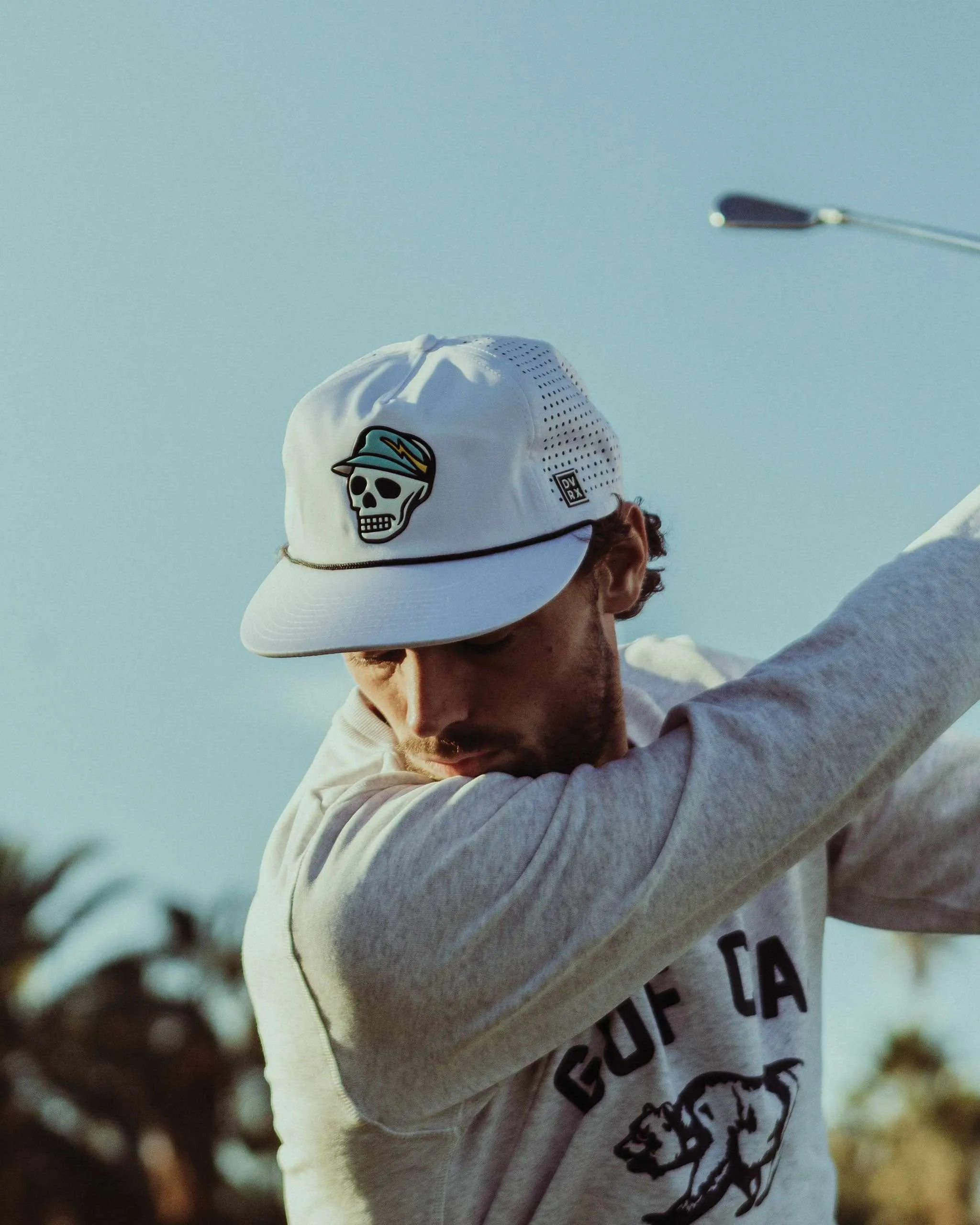 Skull Caddie Rope Hat - White