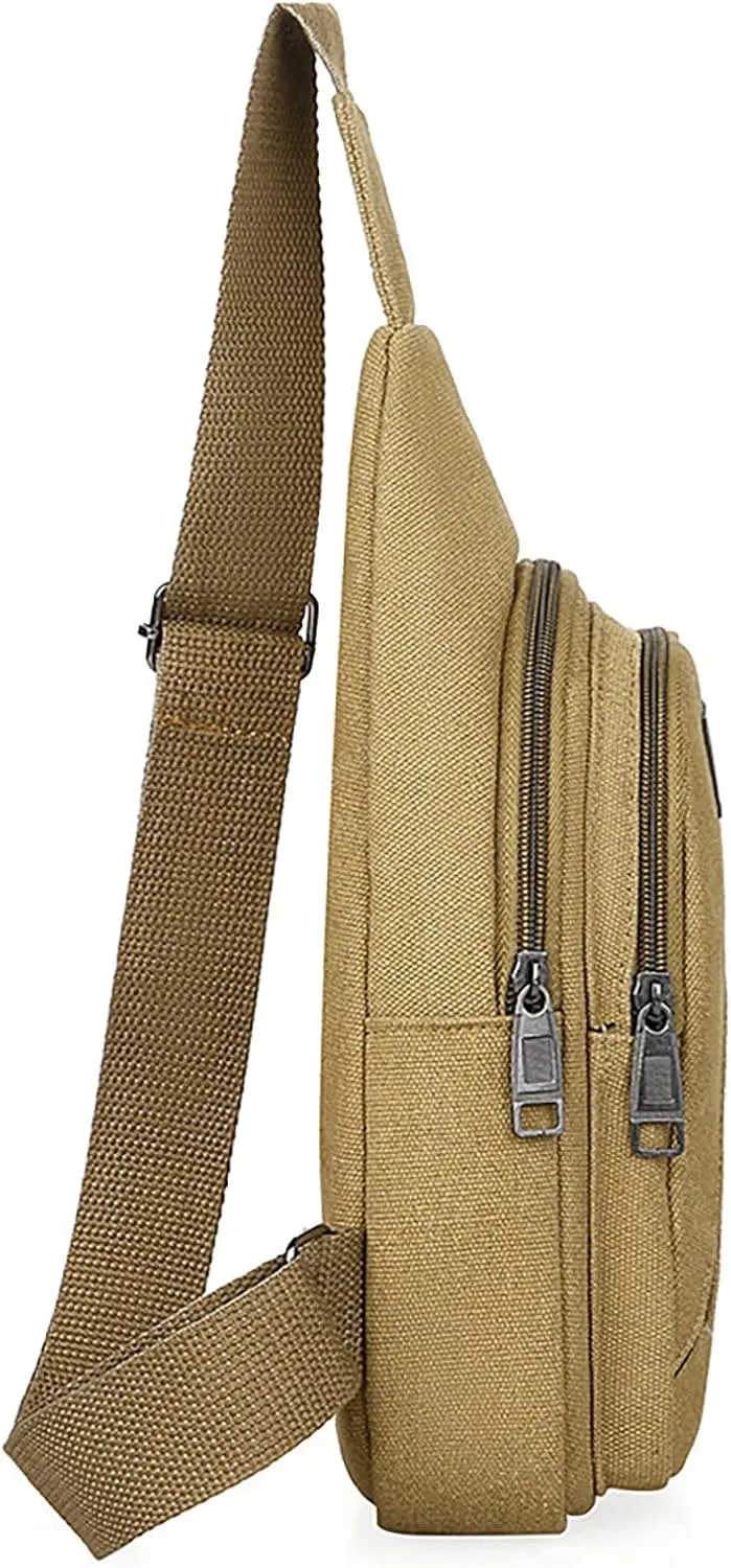 Sling Bag M Men's Canvas Large Capacity Fashionable Casual Shoulder Bag