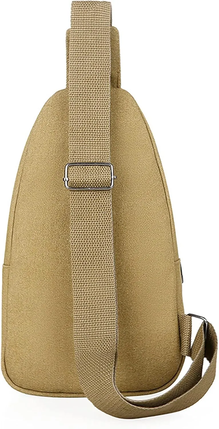 Sling Bag M Men's Canvas Large Capacity Fashionable Casual Shoulder Bag
