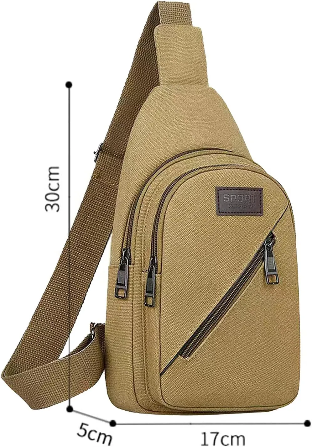 Sling Bag M Men's Canvas Large Capacity Fashionable Casual Shoulder Bag