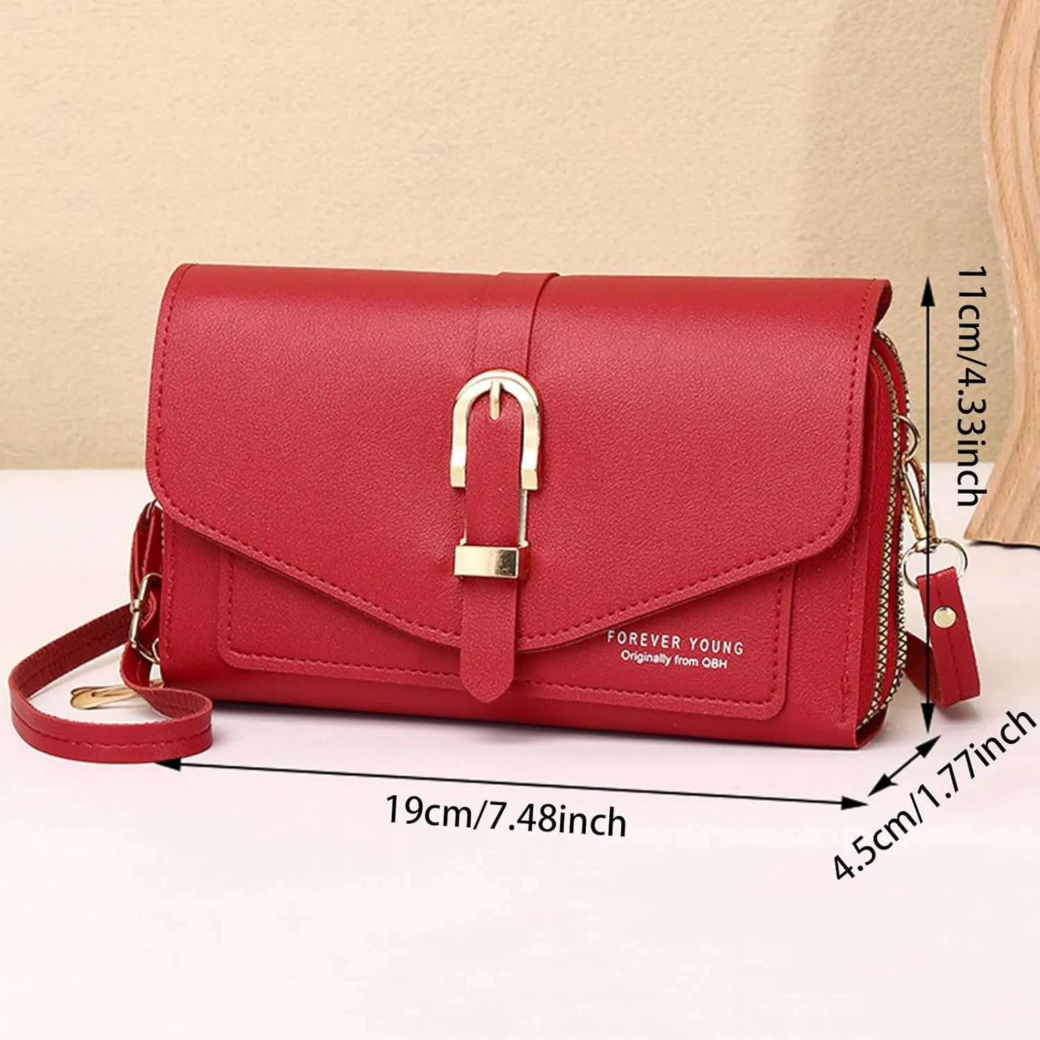 Small Shoulder Bag Fashion Classic Women's Mobile Phone Bag Button Hood One Shoulder Double Layer Wallet