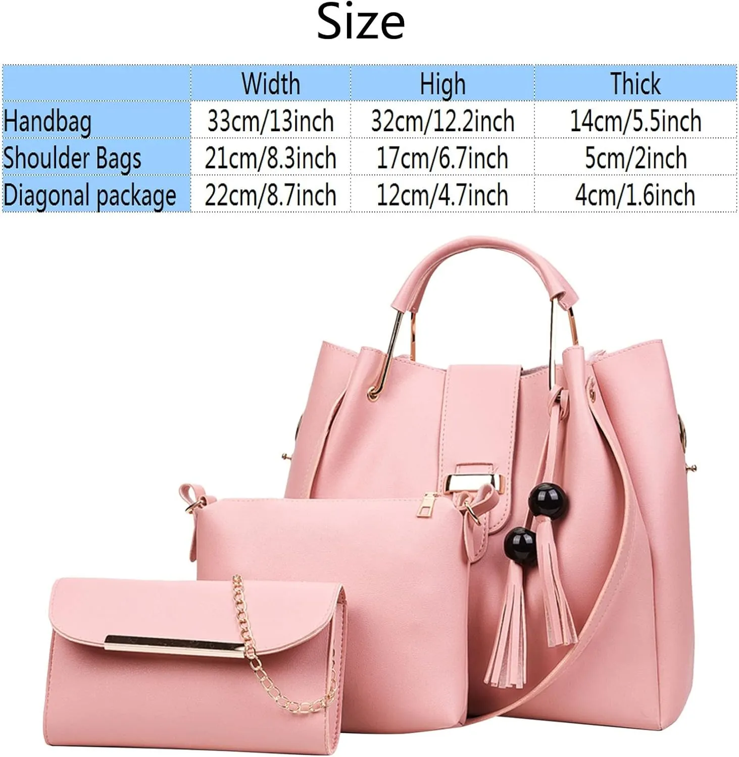 Small Shoulder Bag Fashion Upgrade 3pcs Set Crossbody Bag Handbags Wallet Tote Shoulder Top Handle Satchel