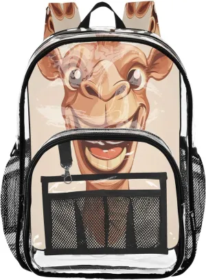 Smile Camel Beige Kids Travel Bag, Clear Plastic Bag, Clear Backpacks for School, Kids Backpack Boys