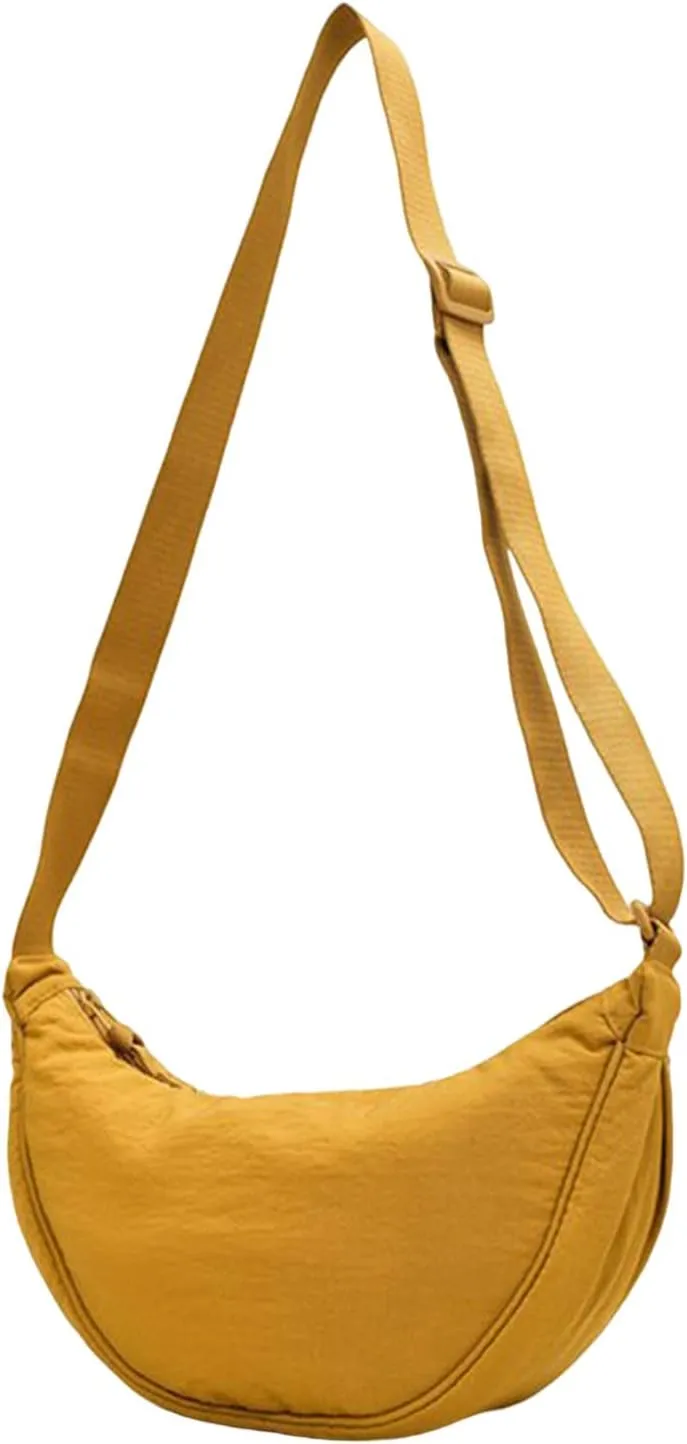 Soft PU Leather Shoulder Bag Dumpling Bag Women Armpit Nylon Simple Shoulder Design Crossbody