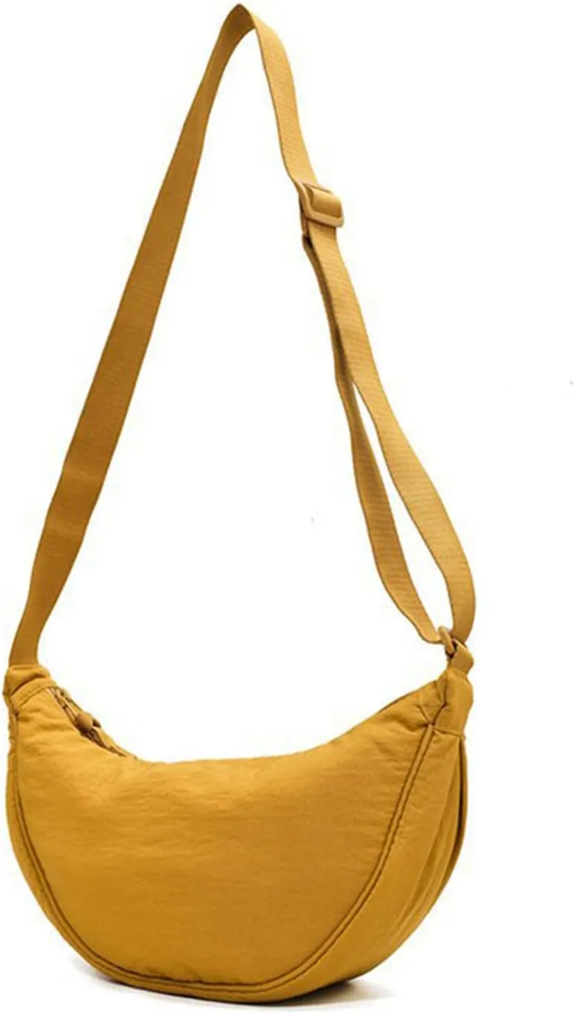 Soft PU Leather Shoulder Bag Dumpling Bag Women Armpit Nylon Simple Shoulder Design Crossbody