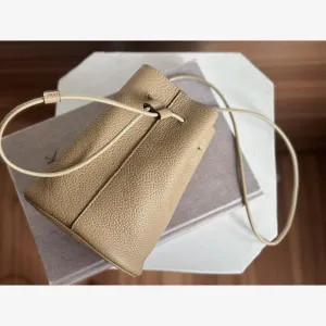 Summer Shoulder Bags Women' Genuine Leather Fashionable Minimalist Bucket Bag