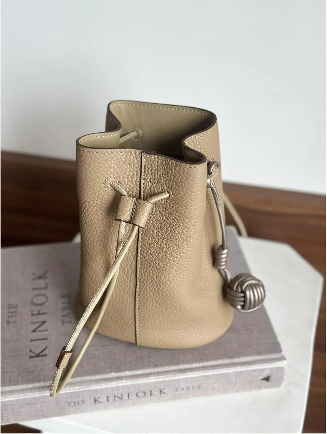 Summer Shoulder Bags Women' Genuine Leather Fashionable Minimalist Bucket Bag
