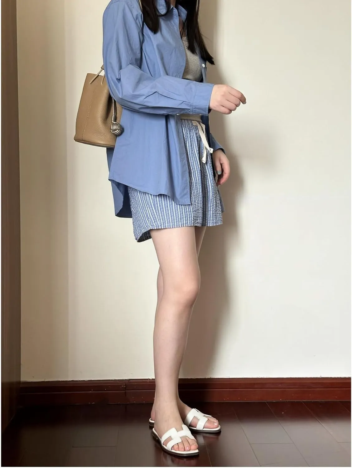 Summer Shoulder Bags Women' Genuine Leather Fashionable Minimalist Bucket Bag
