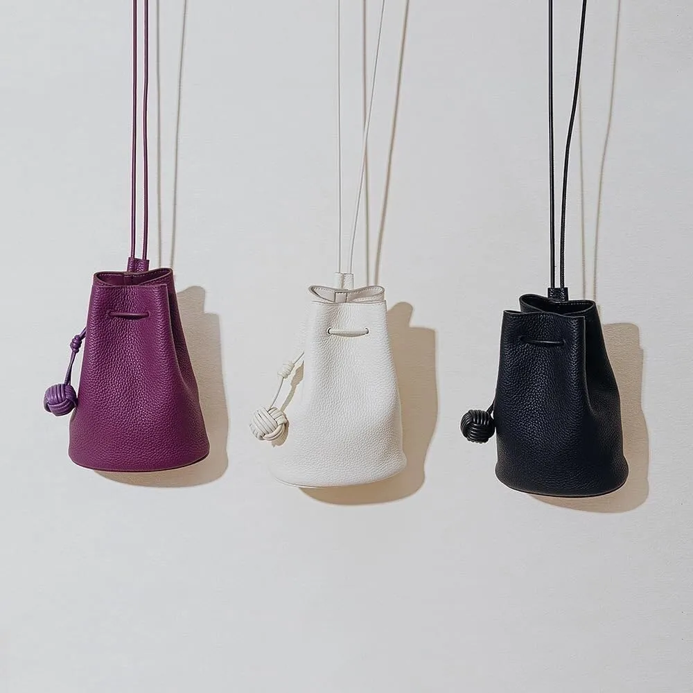 Summer Shoulder Bags Women' Genuine Leather Fashionable Minimalist Bucket Bag