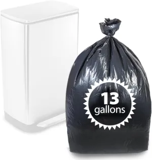 Tall Kitchen Trash Bags Black 13 Gallon By Primode  200 Count Heavy Duty Garbage Bag 24 X 31 MADE IN THE USA