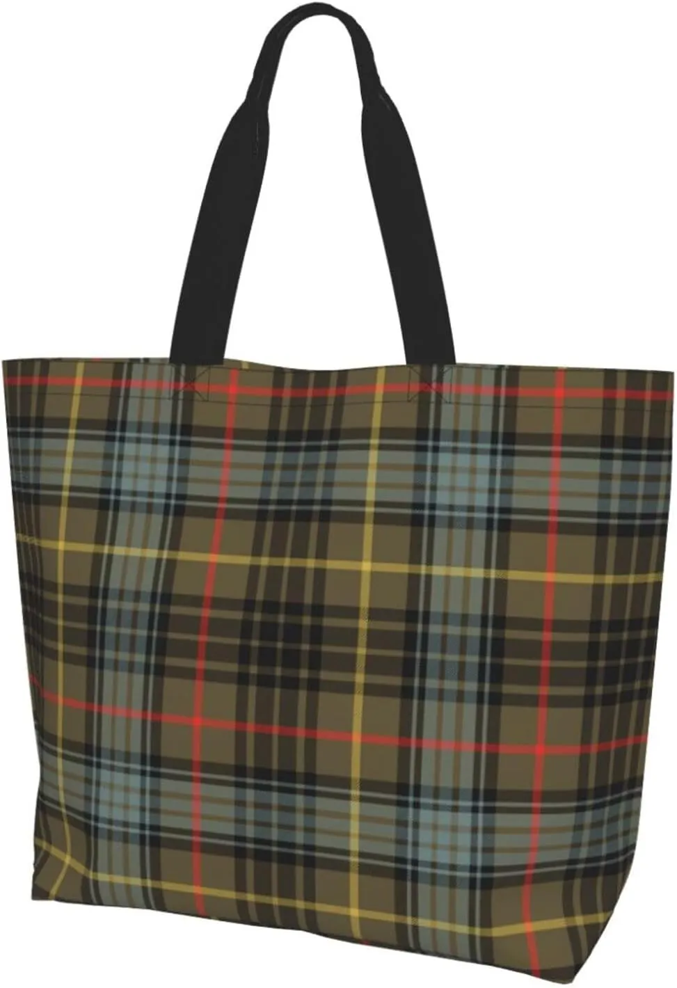 Tartan Tote Bag For Women Weekender Travel Bag Reusable Grocery Bags Large Totes Handbags