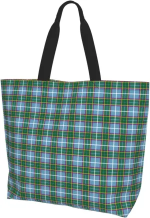 Tartan Tote Bag For Women Weekender Travel Bag Reusable Grocery Bags Large Totes Handbags