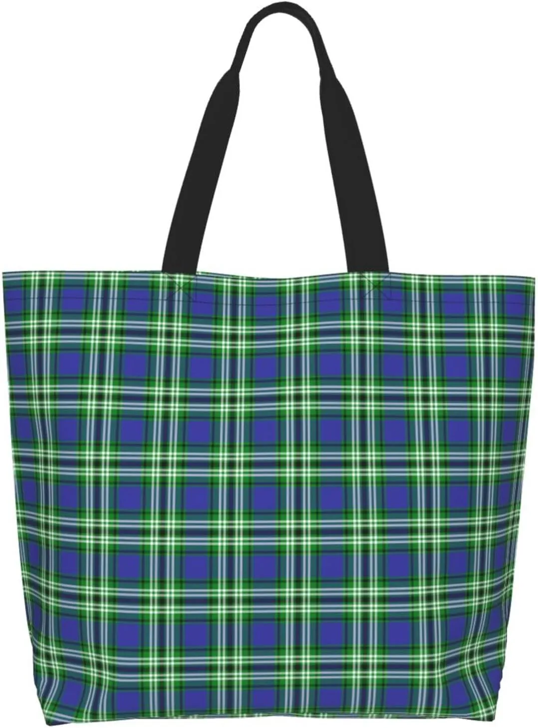Tartan Tote Bag For Women Weekender Travel Bag Reusable Grocery Bags Large Totes Handbags