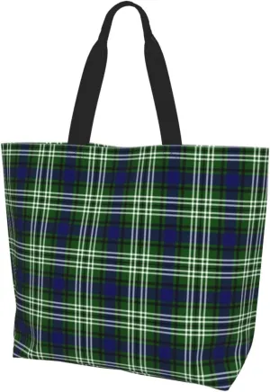 Tartan Tote Bag For Women Weekender Travel Bag Reusable Grocery Bags Large Totes Handbags