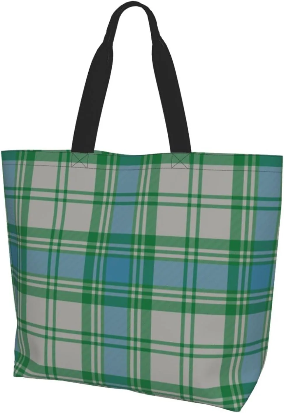 Tartan Tote Bag For Women Weekender Travel Bag Reusable Grocery Bags Large Totes Handbags