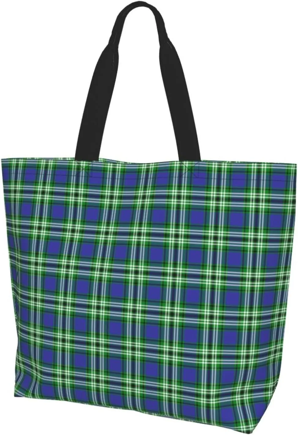 Tartan Tote Bag For Women Weekender Travel Bag Reusable Grocery Bags Large Totes Handbags