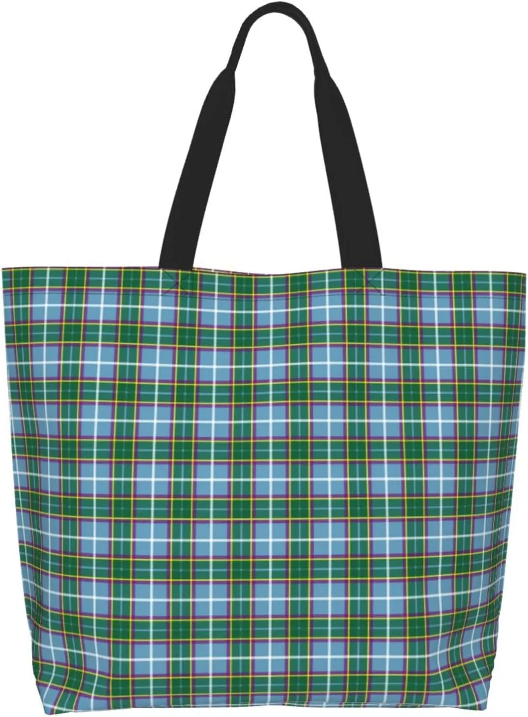 Tartan Tote Bag For Women Weekender Travel Bag Reusable Grocery Bags Large Totes Handbags
