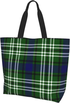 Tartan Tote Bag For Women Weekender Travel Bag Reusable Grocery Bags Large Totes Handbags