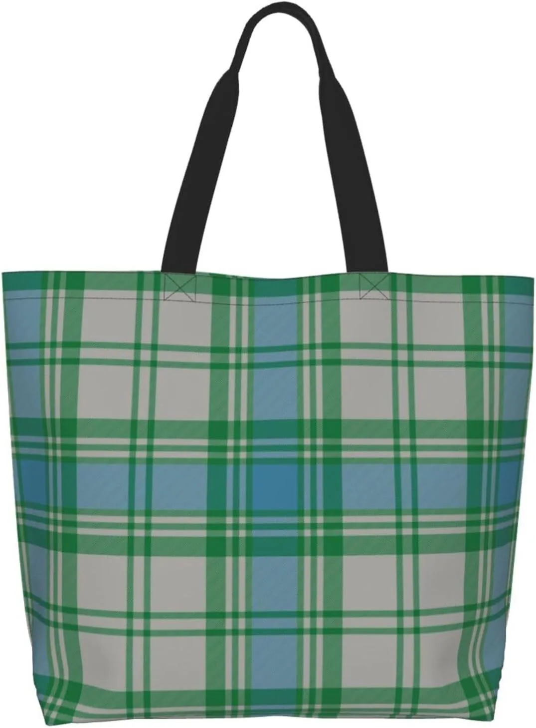 Tartan Tote Bag For Women Weekender Travel Bag Reusable Grocery Bags Large Totes Handbags