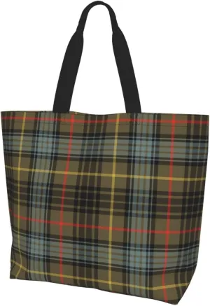 Tartan Tote Bag For Women Weekender Travel Bag Reusable Grocery Bags Large Totes Handbags