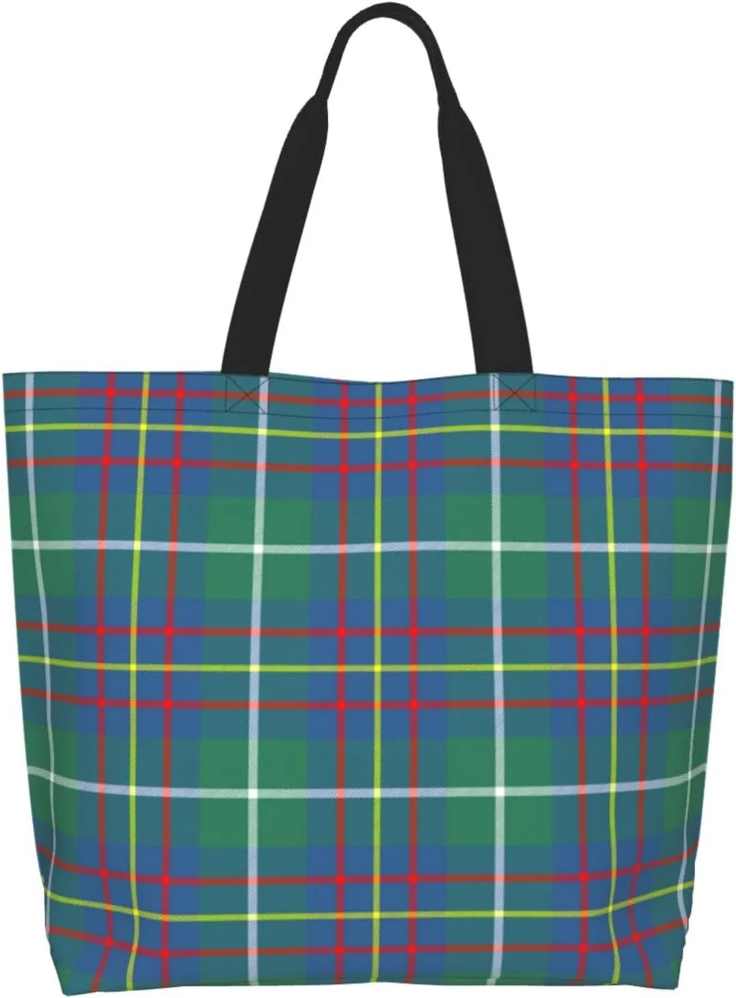 Tartan Tote Bag For Women Weekender Travel Bag Reusable Grocery Bags Large Totes Handbags