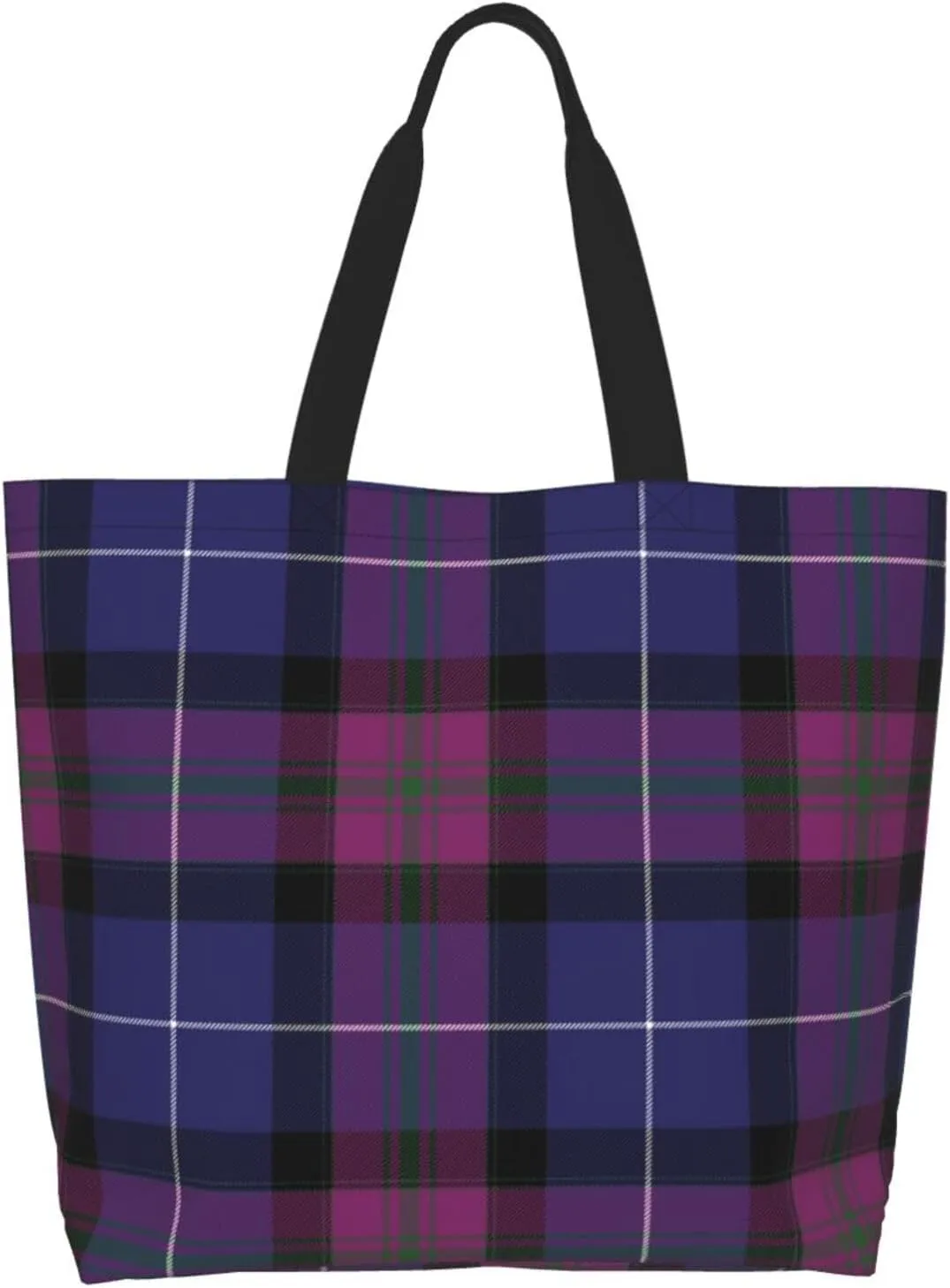 Tartan Tote Bag For Women Weekender Travel Bag Reusable Grocery Bags Large Totes Handbags