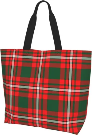 Tartan Tote Bag For Women Weekender Travel Bag Reusable Grocery Bags Large Totes Handbags